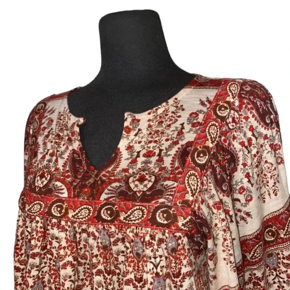 Rachel Zoe Floral Boho Long Sleeve Blouse Medium - Picture 5 of 7